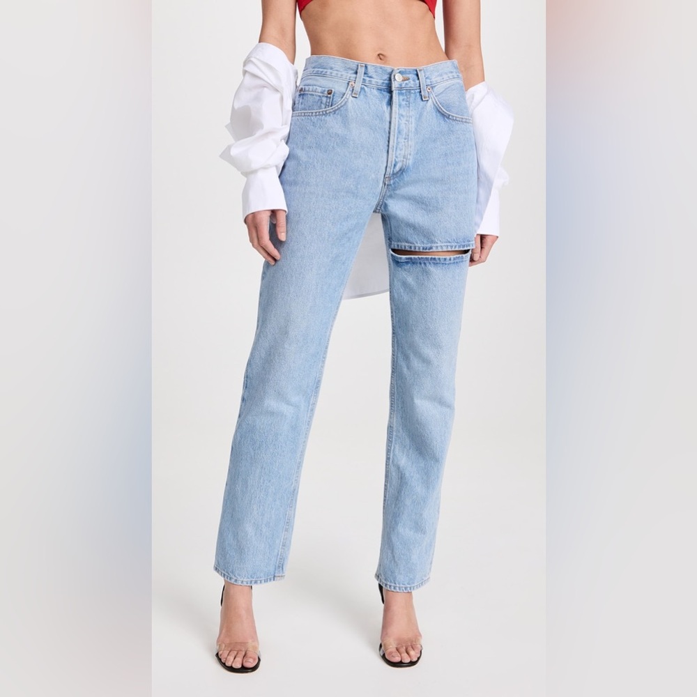 Agolde Light Blue Straight Leg Jeans